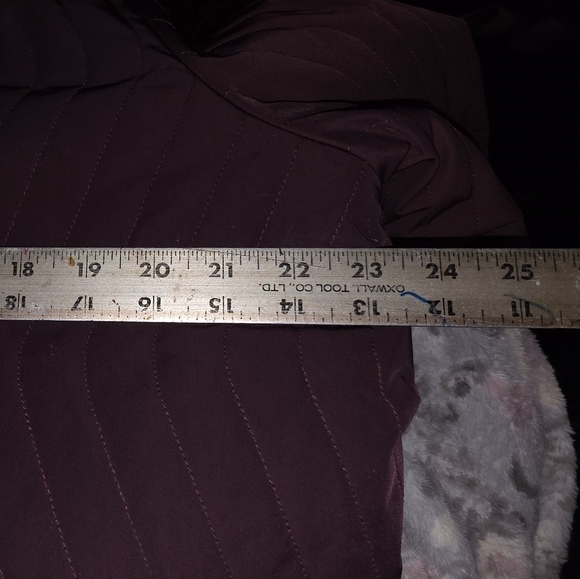 LOGO by Lori Goldstein Reversible Quilted Zip Front Jacket-Burgundy-Medium - Picture 12 of 13